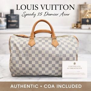 Louis Vuitton Speedy 35 Damier Azur • Authentic • COA Included